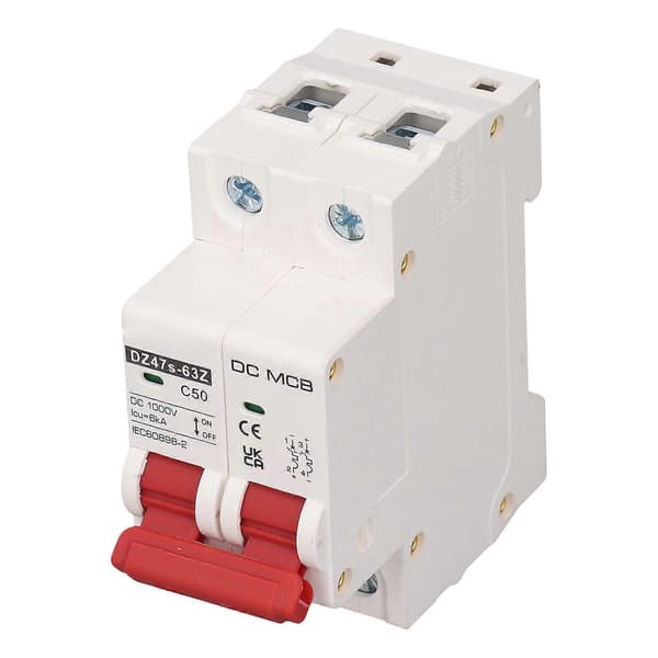 SG DC Miniature Circuit Breaker 2P 50A DC1000V 6000A Brydeevne DIN Skinne Montering til Solcelleanlæg DZ47s 63Z C50