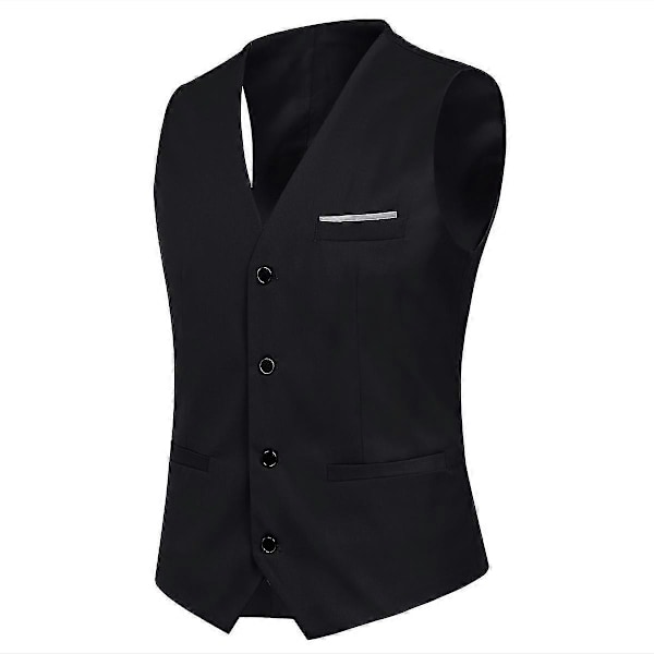 Herr 3-delat -knäppt Kostymset Black XS