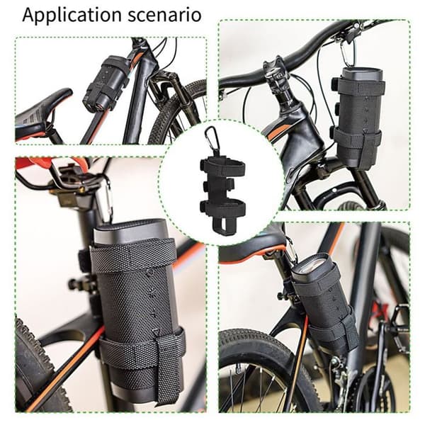 Bluetooth Cykelhøjttalerholder, Bærbar Højttalerholder, Justerbar Rem, Lille, Polyester, Sort