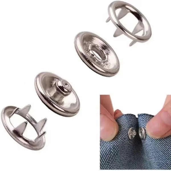 Stort metalknap-sæt, metalknapper til syning, trykknap-sæt, tryklås-sæt til syning 50pcs
