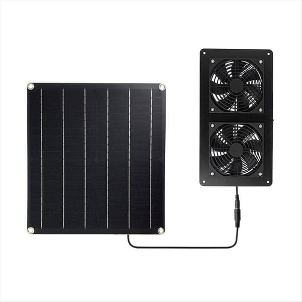 20W 12V Solpanel Udsugningsventilator Luftudsugning til Udendørs Kontor Hundehus Hønsehus Drivhus Solpanel