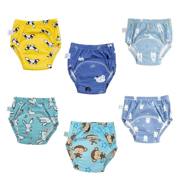 6 kpl Unisex Puuvillaa Uudelleenkäytettäviä Pottaan Opetteluun Tarkoitettuja Vedenpitäviä Harjoitteluhousuja Tyyli 2 style 2 110