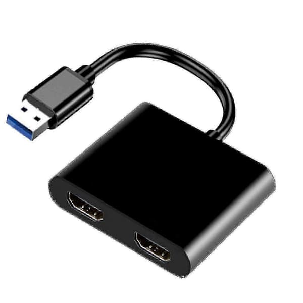 USB 3.0 til Dobbelt HDMI Adapter - Plug & Play, Bred Kompatibilitet til Windows/Mac/Linux, 4K Support