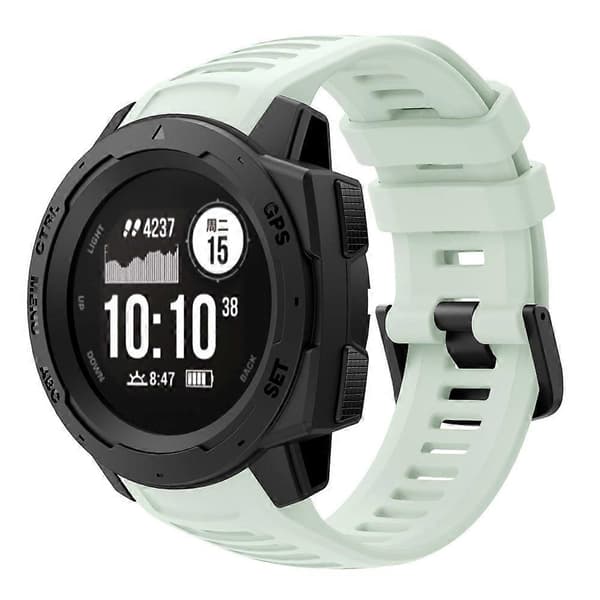 Silikone Urrem Udskiftning til Garmin Instinct - Grå Multicolor Cyan