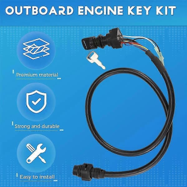 10-Pin Ignition Switch, Waterproof Main Power Switch Assy 6H3825100200 for Outboard Motor Control Box