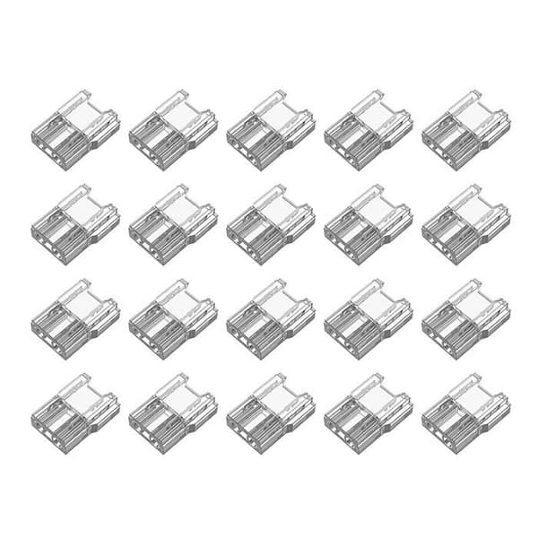 LED Strip Lysforbindere, 60 Stykker, 2 Pin, Gennemsigtig, Loddefri