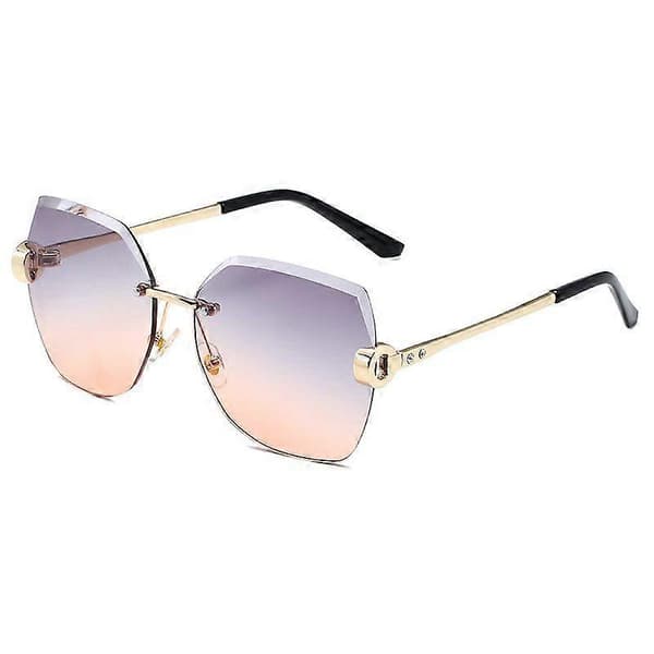 Dame Oversized Rammeløse Solbriller Diamantslebne Linser Solbriller