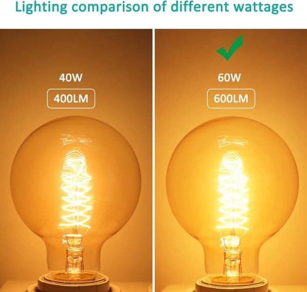 Vintage Glob G80 E27 Dimbar 60W Varmvit 2700K, 600lm, 2-pack