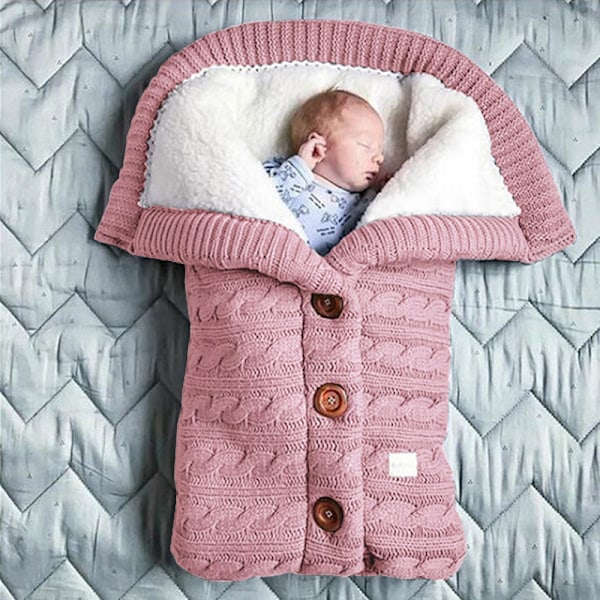 Sovsäck för bebis, foder av konstgjord kashmir för barn, nyfödd inlindning, filt för barnvagn Khaki Sleeping Bag