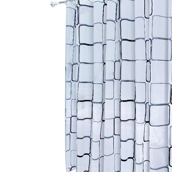 Badeværelsesforhæng Vandtæt Badeforhæng PEVA Moderne Geometrisk Ternet Mønster Bondehus Hjem Dekoration Gennemskinnelig shower curtain 150x180cm