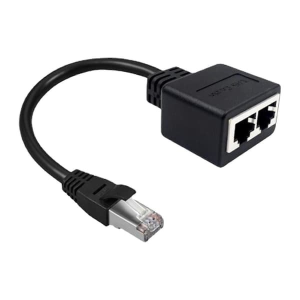 RJ45 Ethernet Splitter, 1 Stik til 2 x Hun LAN Internet Kabel Adapter FT