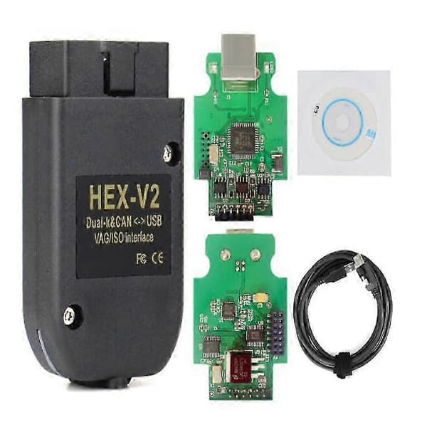 HEX V2 diagnoseværktøj til VAG COM 22.3.1 med OBD2 scanner RUSRussian