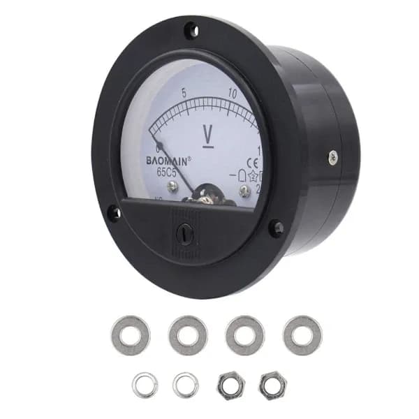 Analog panelmåler Rund DC voltmeter Volt Spændingsmåler