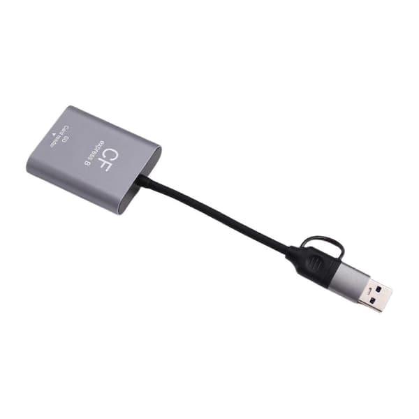 CFexpress Type B kortlæser USB3.2 Gen2 10Gbps 2-i-1 USB C & USB A CFe kortlæser med SD-slot til CFexpress Type B