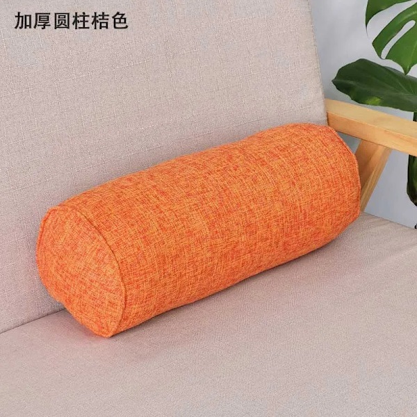 Lang Innepute Rund Kroppspute Rektangulær Sovepute Imitert Bomulls Linpute Hjem Soverom Interiør Dekor Orange 15x15x60cm
