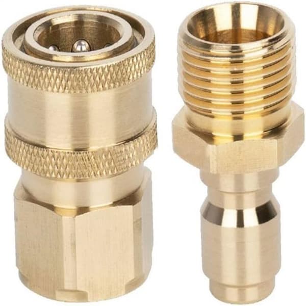 2 M22 adaptersæt, messing lynkobling, G1/4 gevind, 5000 PSI, til højtryksrenser.