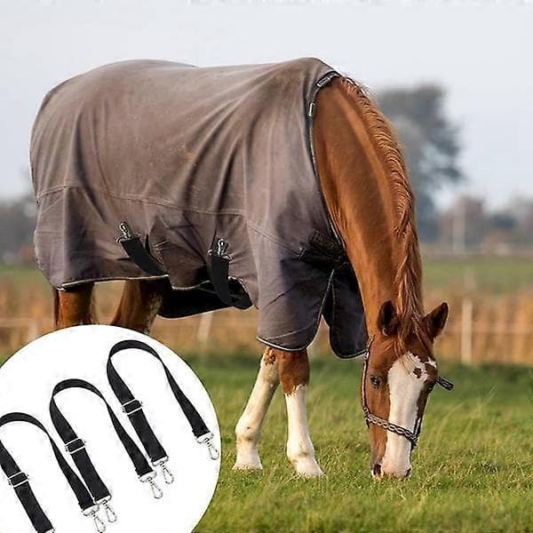 8 stk. hestedekkenbenstropper, elastiske erstatningsstropper med doble svingbare karabinkroker, justerbar lengde 24 til 42 tommer