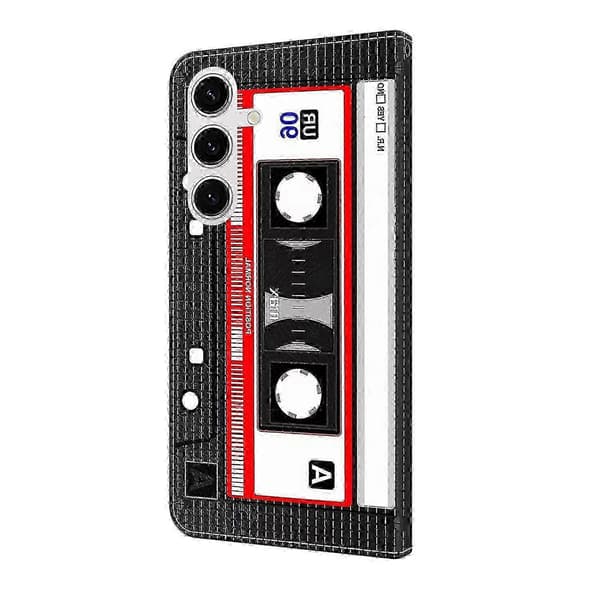 För Samsung Galaxy S25 Plånboksfodral Mönstertryck Stativ Läder Flip Telefonfodral - Tejp Tape
