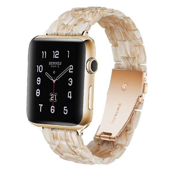 Yhteensopiva Apple Watch -rannekkeen kanssa 38-40mm/42-44mm Series 5/4/3/2/1, Ohut hartsi ranneke -38-40mm-Silk White