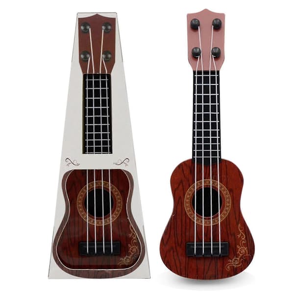 Mini Børne Simulation Trækorn Ukulele Klassisk Guitar Legetøj Musikinstrument Brown