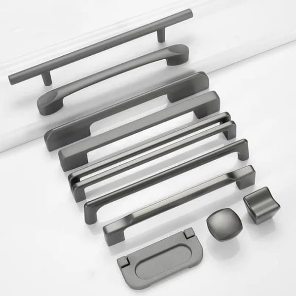 4248-320 mm - Moderne møbelgreb i aluminiumslegering, enkel stil, grå, massiv, køkken, panel