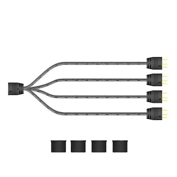 5V 3Pin til SATA ARGB Mini Adapter Controller HUB Computer Ventilator LED Belysning RGB Kontrolkabel Black