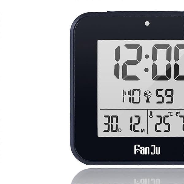 Snygg Radiostyrd Väckarklocka, Elegant Modern Timer för Alla Rum, Har Touchsensor & Inomhustemperaturvisning