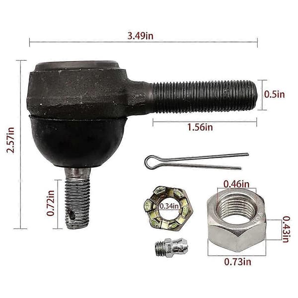 Golfvogn Styrestangsende Sæt til Club Car G&E 1976-2008 7539 7540 black