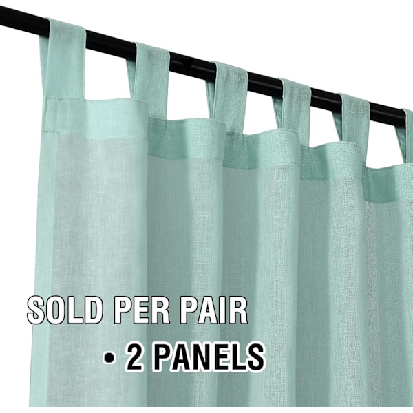 Linnegardiner för Vardagsrum, 2 Stycken, Skira Gardiner, Moderna Öljettgardiner, Dekorativa för Fönster, Heminredning och D Verde 132X160CM