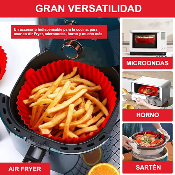 2 st silikonformar för airfryer, airfryer, airfryer-tillbehör, 20 cm