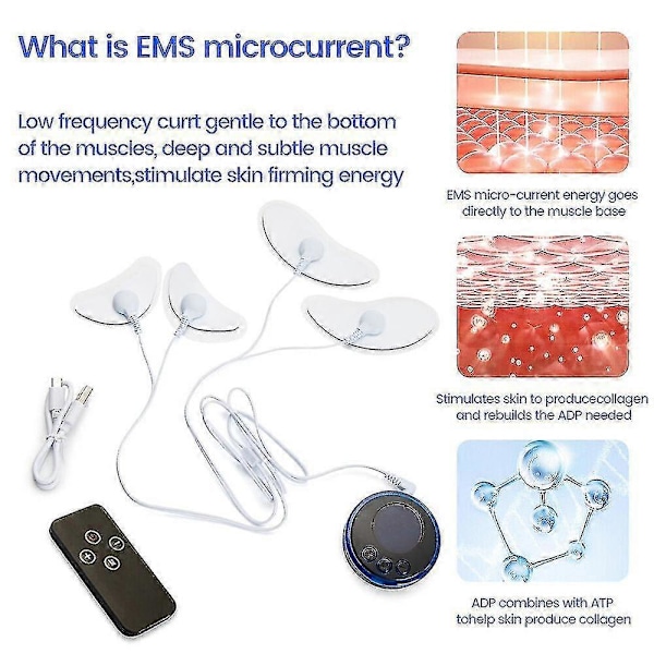 Bærbar Ansigtsløftende Strøm Muskelstimulator Ems Ansigtspleje Massager Øjen Skønhedsenhed - ya With Remote Control