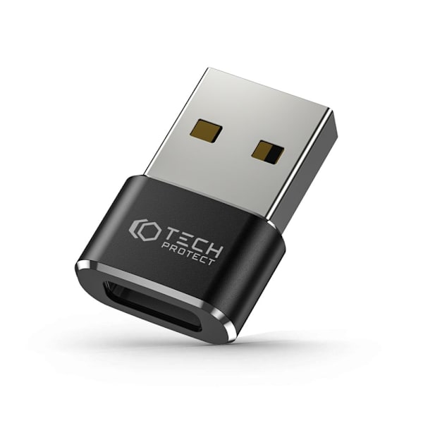 Tech-Protect USB-A 2.0 til USB-C Adapter Svart 10