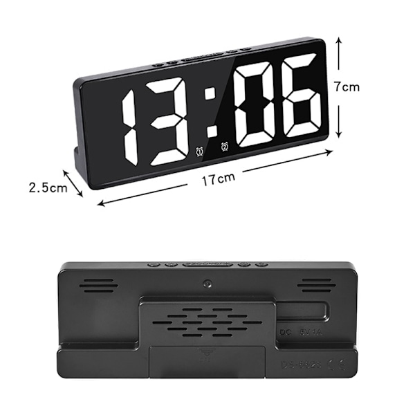 Väckarklocka med LED-display Röd Red Röd