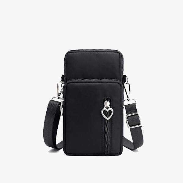 Små Crossbody-väskor för kvinnor Multifunktionell Vattentät Nylon Axelväska ll Telefon Sport Messenger Väskor blackballoon