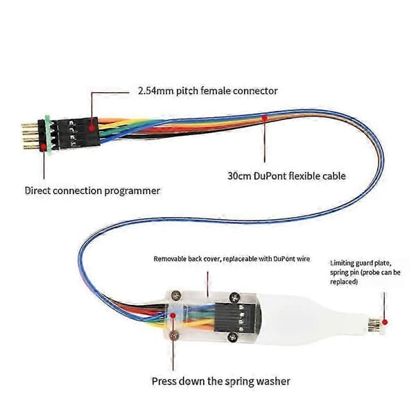 SOP8 WSON8 QDFN8 Chip Download Burn Write Probe Spring Pin Flash Eeprom Chip Burner Kabel Afstand Pitch 4.4
