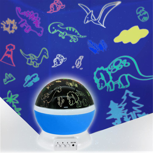 Dinosaur Projection Night Lights Led Colorful Atmosphere Projector Lamp Decors Blue