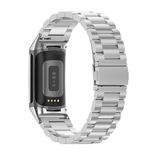 Tre Perler Rustfrit Stål Metal Urrem Til Fitbit Charge 6 Silver