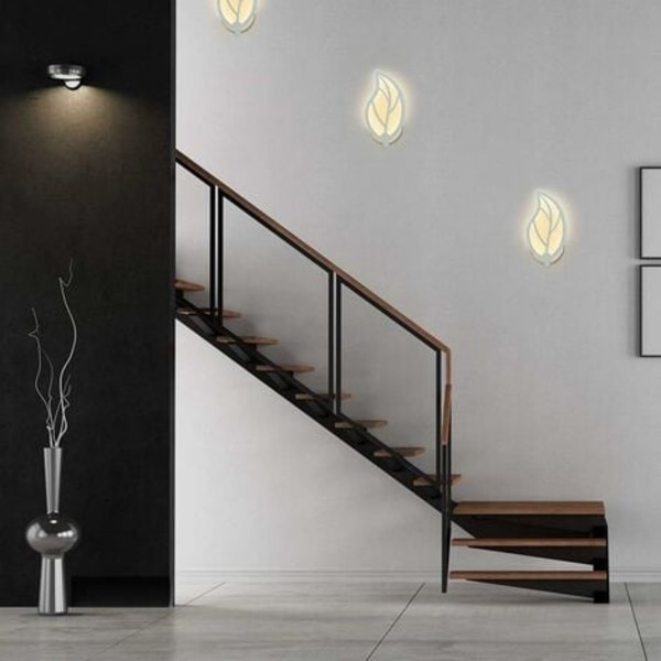 10 W Vägglampa, modern och enkel LED-lampa för inomhusbruk, för trappor, hallar, sovrum, vardagsrum, nattlampa (varmt ljus)