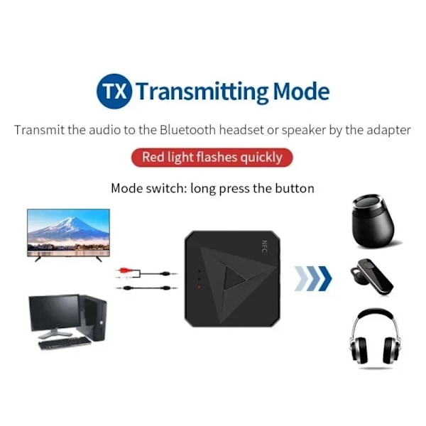 Bluetooth RCA/AUX-adapter - NFC-sensor 134