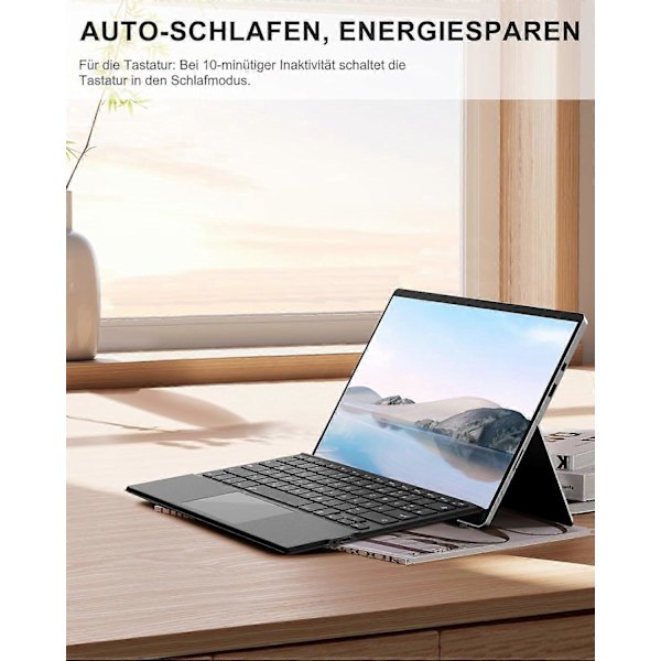 Microsoft Surface Pro 7/7/6/5/4/3 Bluetooth-tastatur, QWERTZ-layout, Grå