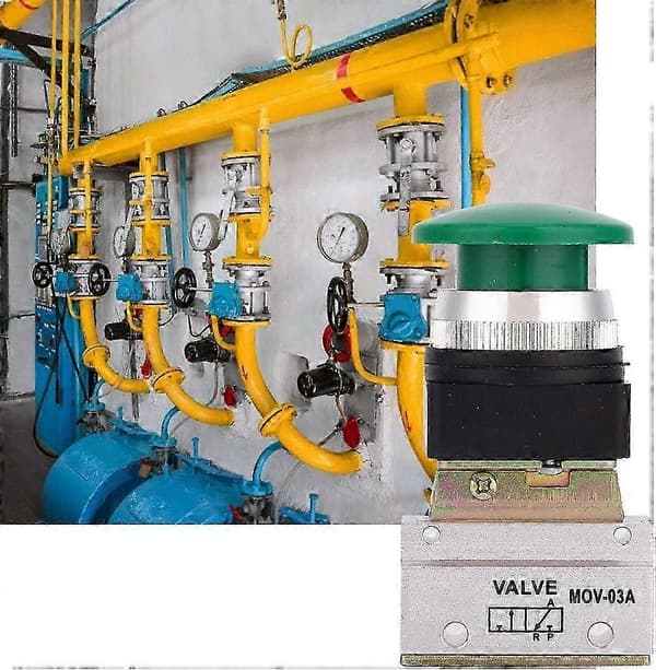 MOV-03A Trykknapp Pneumatisk Ventil G1/8 3-veis