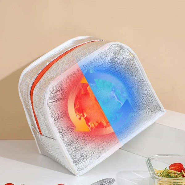 Tecknad Barnmatlåda Termisk Isolering Aluminiumfilm Vattentät Oxfordtyg Bärbara Matlådor Tote Black
