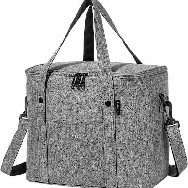 1 stk Isolert lunsjbag for menn/kvinner, gjenbrukbar stor kjølebag med skulderstropp, camping- og piknikbag for tenåringer og arbeidere Navy Blue