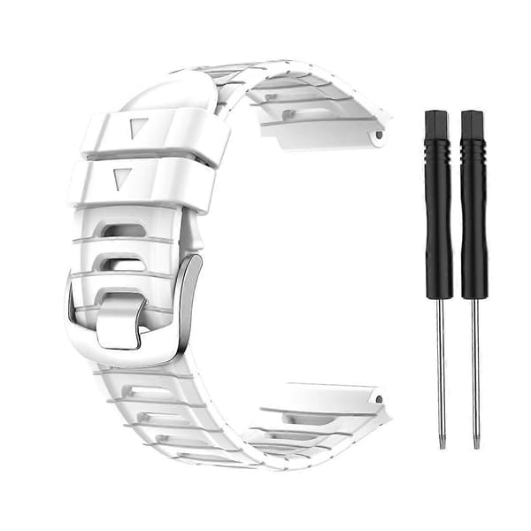 (Ny) Solid farge silikon erstatningsklokkereim for Garmin Forerunner 920XT White