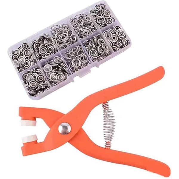 Stort metall trykknappsett, metallknapper for søm, trykknappsett, trykknappsett for søm 100pcs
