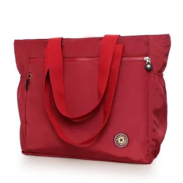 Vattentät Oxford Canvas Väska för Kvinnor, Stor Resväska, Axelväska, Shoppingväska Rosa roja
