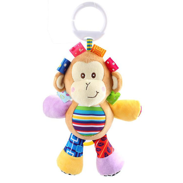 Baby Music Bell Doll Doll, Baby svarv hängande plysch tidig utbildning lugnande leksak monkey
