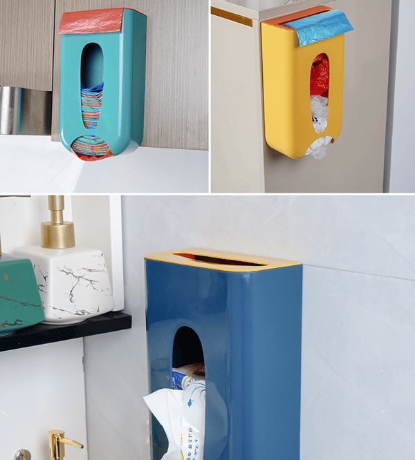 Wall-mounted storage box for plastic bags, orange, 14*7*25cm