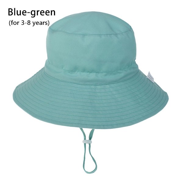 Sommar Baby Solhatt Barn Utomhus Nacke Öron Skydd Anti UV-skydd Strandhattar Pojke Flicka Badhattar För 0-8 År Blue-green (for 3-8 years)