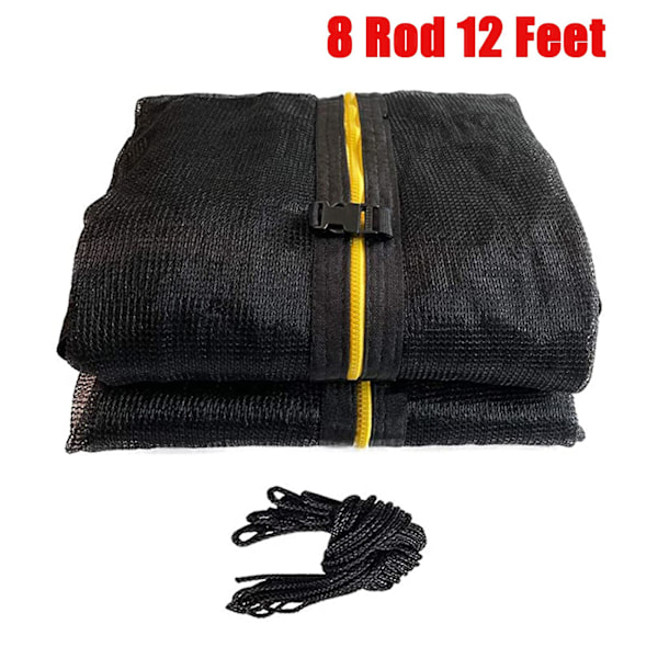 Erstatning Trampoline Sikkerhetsnett Pustende Beskyttelsesnett Passer for Runde Rammer Enkel å Installere 8 Rod 14 Feet